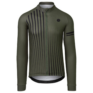 AGU Essential Faded Stripe Fietsshirt Lange Mouwen Legergroen Heren