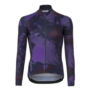 AGU Flower Performance Fietsshirt Lange Mouwen Paars Dames