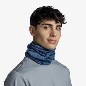 Buff Merino Lightweight Nekwarmer Blauw Melange
