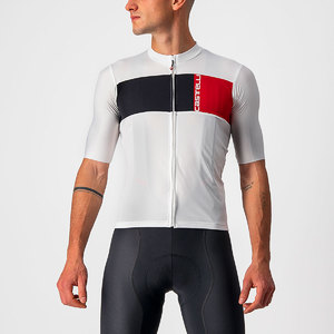 Castelli Prologo 7 Fietsshirt Korte Mouwen Wit/Zwart/Rood Heren