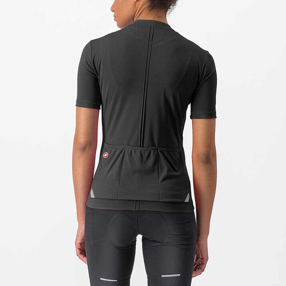 Castelli Anima 4 Fietsshirt Korte Mouwen Zwart Dames