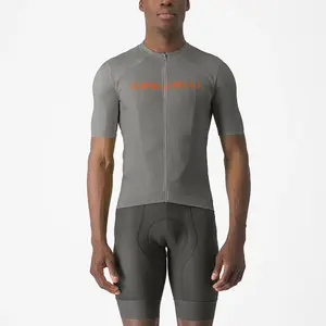 Castelli Prologo Lite Fietsshirt Korte Mouwen Grijs/Oranje Heren