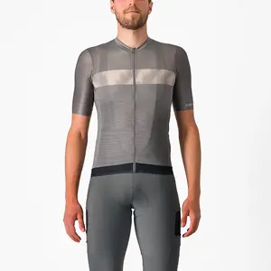 Castelli Unlimited Endurance Fietsshirt Korte Mouwen Grijs Heren