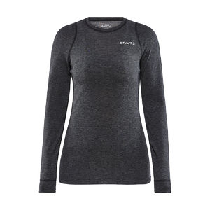 Craft CORE Wool Merino Hardloopshirt Lange Mouwen Zwart Melange Dames