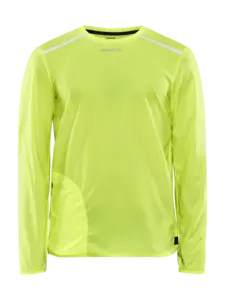 Craft PRO Hypervent Wind Hardloopshirt Lange Mouwen Geel Heren