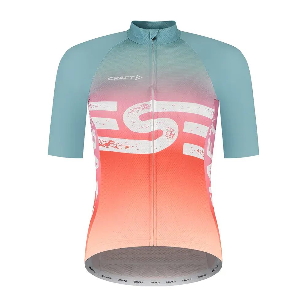 Craft Simone Cornelisse Fietsshirt Korte Mouwen Groen/Oranje Dames