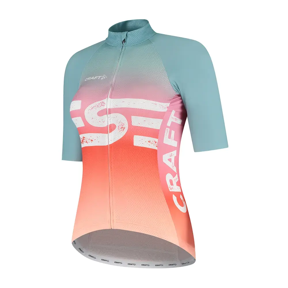 Craft Simone Cornelisse Fietsshirt Korte Mouwen Groen/Oranje Dames