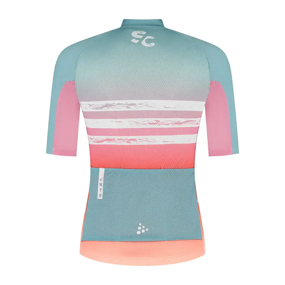 Craft Simone Cornelisse Fietsshirt Korte Mouwen Groen/Oranje Dames