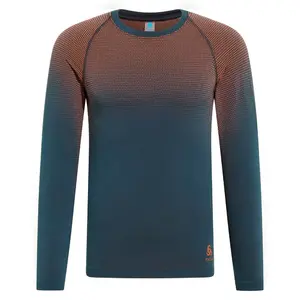 Odlo Performance Light Eco Crew Thermoshirt Lange Mouwen Blauw/Rood Dames