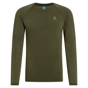 Odlo Performance Warm Eco Crew Thermoshirt Lange Mouwen Groen Heren