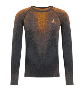 Odlo Blackcomb Eco Crew Thermoshirt Lange Mouwen Oranje/Blauw Heren