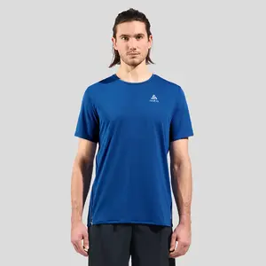 Odlo Zeroweight Chill-Tec Crew Hardloopshirt Korte Mouwen Blauw Heren