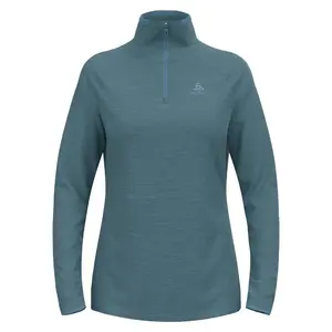 Odlo Thermal Midlayer 1/2 Zip Hardloopshirt Lange Mouwen Blauw Dames