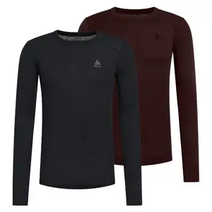 Odlo SUW Active Warm Thermoshirt Lange Mouwen 2Pack Paars/Zwart Heren