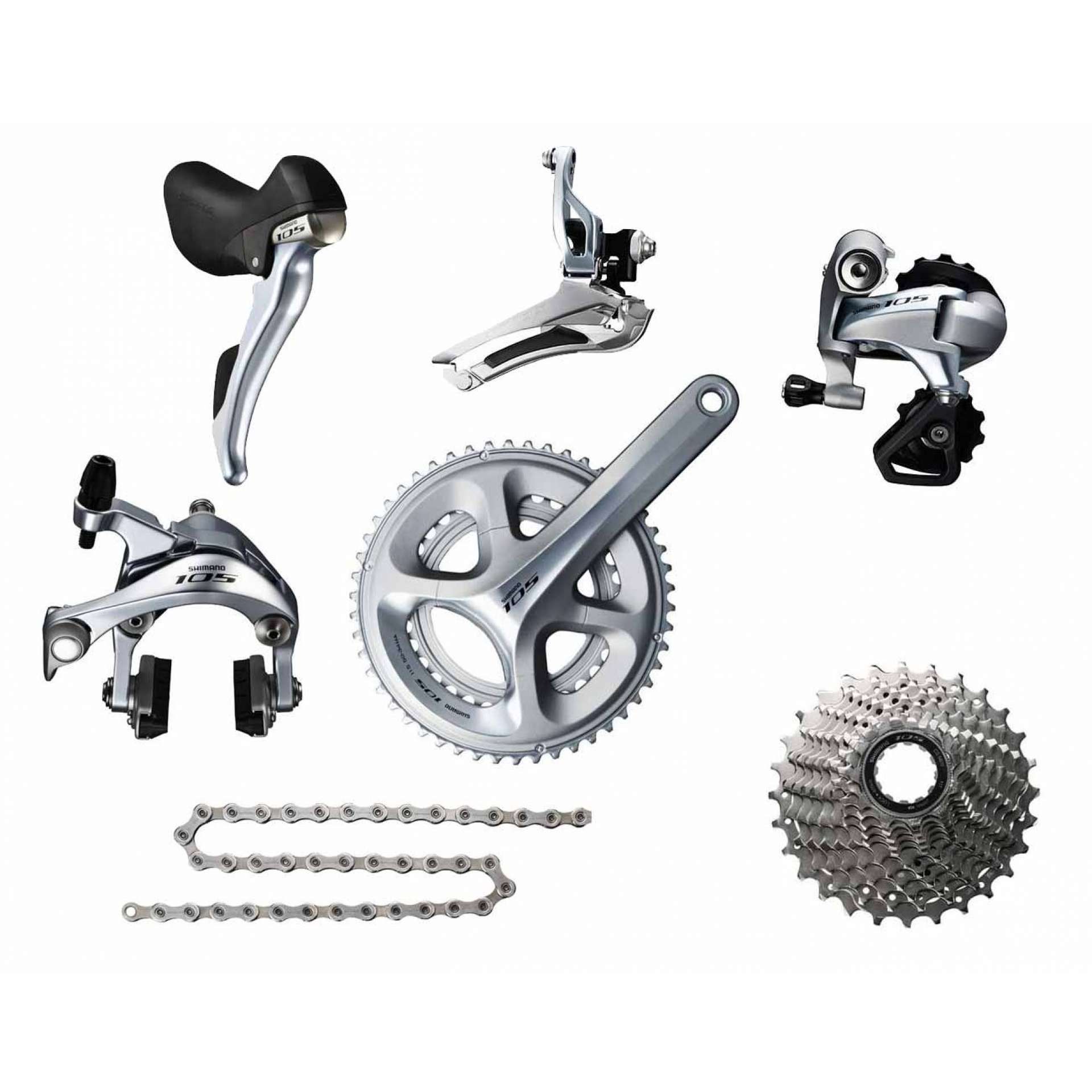 Shimano 105 5800 Groepset Dubbel 11-speed Zilver Inclusief Crank