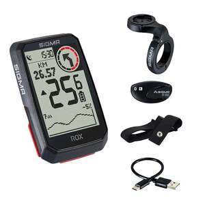 Sigma Sport ROX 4.0 Top Mount GPS Fietscomputer Met Hartslagband Zwart