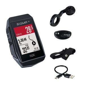 Sigma Sport ROX 11.1 EVO Top Mount GPS Fietscomputer Met Hartslagband Zwart