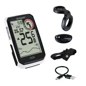 Sigma Sport ROX 4.0 Endurance HR Set GPS Fietscomputer Wit