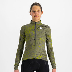 Sportful Cliff Supergiara Thermal Fietsshirt Lange Mouwen Groen/Geel Dames