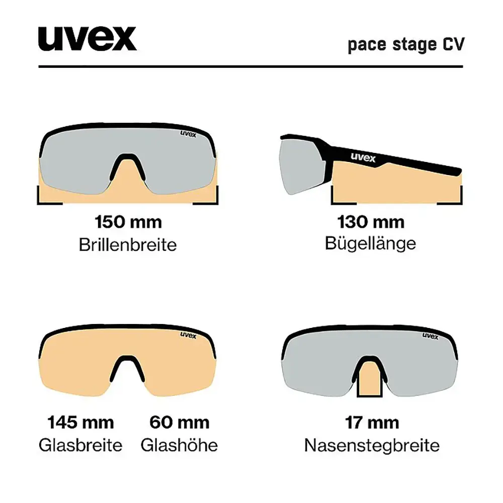 Uvex Pace Stage CV Sport Zonnebril Mat Wit met Mirror Green Lens