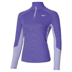 Mizuno Dry Aeroflow Hardloopshirt Lange Mouwen Paars Dames