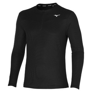 Mizuno DryAeroFlow HZ Hardloopshirt Lange Mouwen Zwart Heren