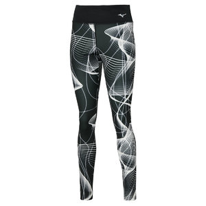 Mizuno Printed Hardloopbroek Lang Zwart Print Dames