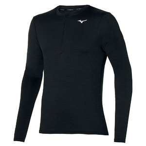 Mizuno Impulse Core HZ Hardloopshirt Lange Mouwen Zwart/Zilver Heren