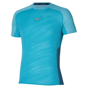 Mizuno Aero Hardloopshirt Korte Mouwen Blauw Heren