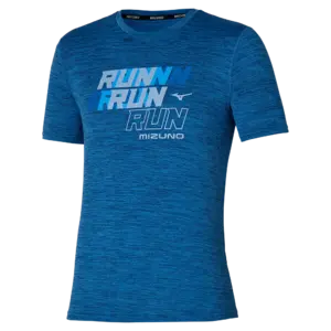 Mizuno Core Run Hardloopshirt Korte Mouwen Donkerblauw Heren