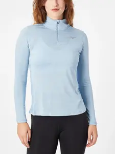 Mizuno Impulse Core HZ WOS Hardloopshirt Lange Mouwen Blauw Dames