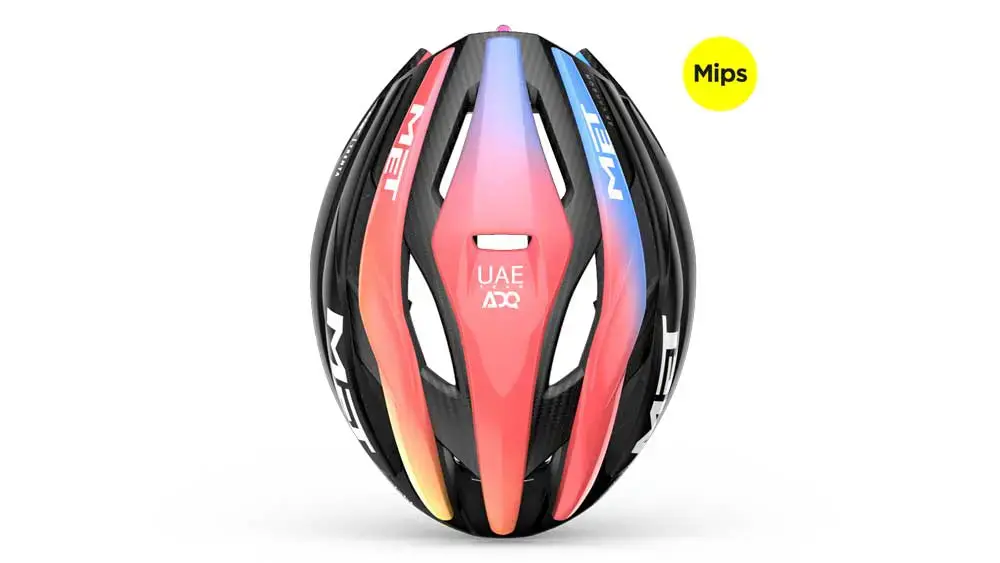 MET Trenta 3K Carbon MIPS UAE ADQ Race Fietshelm Zwart/Multi