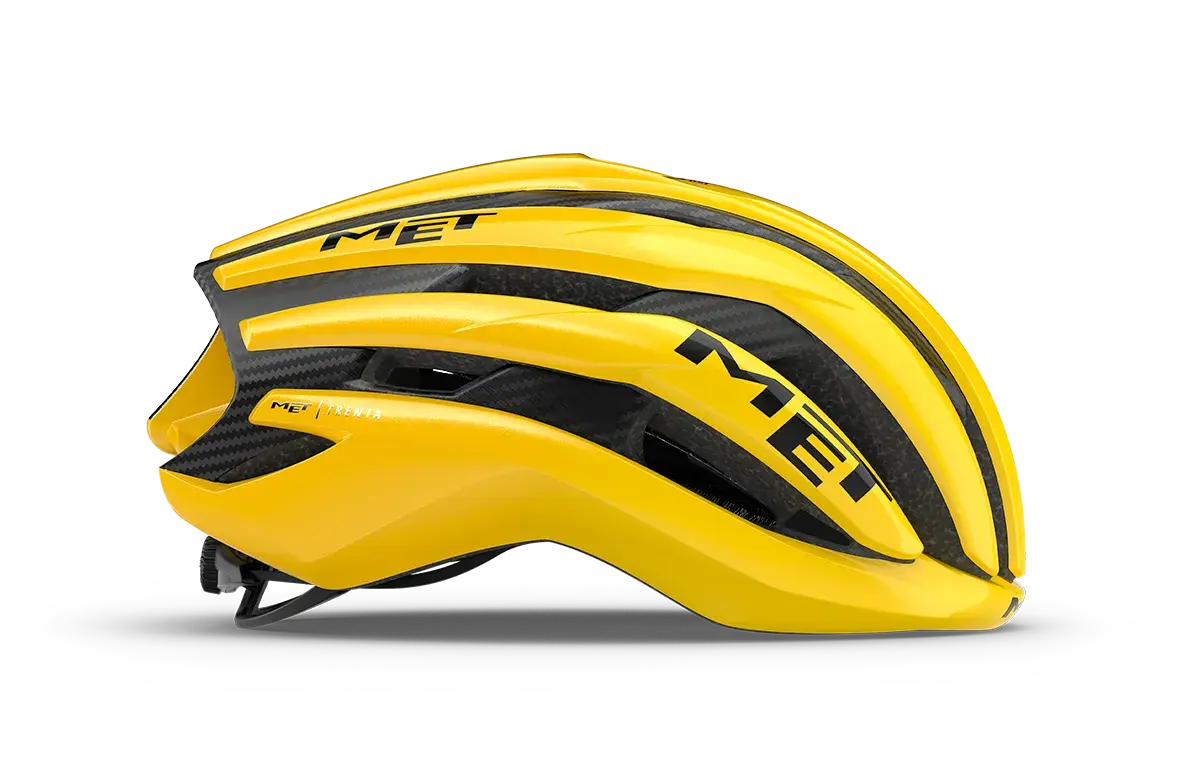 MET Trenta 3K Carbon MIPS Race Fietshelm TdF Geel