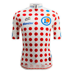Santini Relica Tour De France GPM Leader Fietsshirt Korte Mouwen Bollen Heren