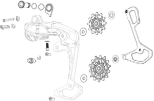 SRAM Red AXS E1 XPLR Bout Kit Zwart