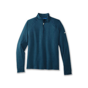 Brooks Dash 1/2 Zip Hardloopshirt Lange Mouwen Blauw Heren