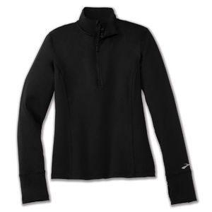 Brooks Dash 1/2 Zip Hardloopshirt Lange Mouwen Zwart Dames