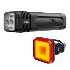 Knog Blinder Pro 600 + BlinderSquare Rear Twinpack Verlichtingsset Zwart