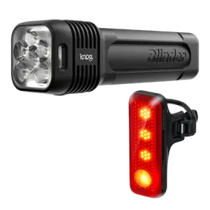 Knog Blinder Pro 1300 + BlinderRoad 150 Rear Twinpack Verlichtingsset Zwart