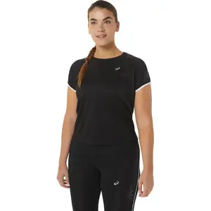 ASICS Icon Hardloopshirt Korte Mouwen Zwart/Wit Dames