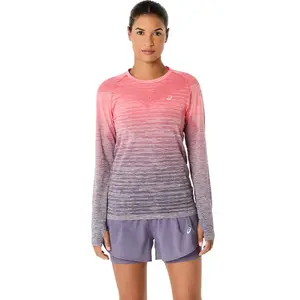 ASICS Seamless Hardloopshirt Lange Mouwen Roze/Paars Dames