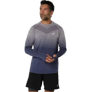 ASICS Seamless Hardloopshirt Lange Mouwen Paars Heren