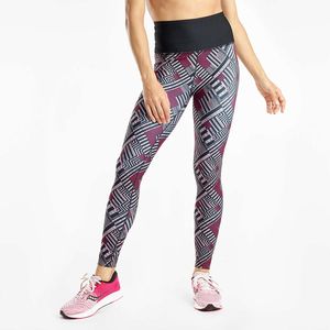 Saucony Hightail Hardloopbroek Lang Zwart/Multi Dames