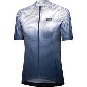 GORE Wear Grid Fade Fietsshirt Korte Mouwen Blauw/Wit Dames