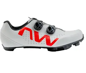 Northwave Rebel 3 Mountainbikeschoenen Lichtgrijs/Fluo Rood Heren