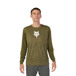 Fox Ranger Tru Dri MTB Fietsshirt Lange Mouwen Olijfgroen Heren