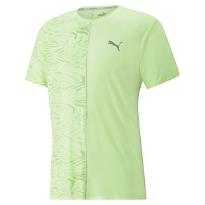 PUMA Graphics Hardloopshirt Korte Mouwen Limegroen Heren