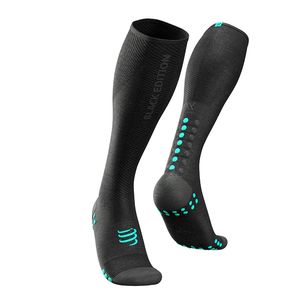 Compressport Full Socks Oxygen Compressiesokken Zwart/Blauw