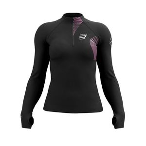 Compressport Winter Trail Postural Hardloopshirt Lange Mouwen Zwart Dames