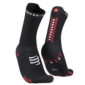 Compressport Pro Racing v4.0 Run High Compressiesokken Zwart/Rood